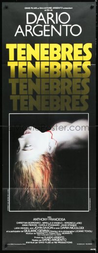 1a0262 TENEBRE French door panel 1982 Dario Argento giallo, art of bloody dead girl's head!