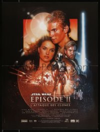 1a1929 ATTACK OF THE CLONES French 16x21 2002 Star Wars Episode II, artwork by Drew Struzan!