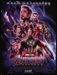 1a1930 AVENGERS: ENDGAME advance French 16x21 2019 Marvel, montage with Downey Jr., Hemsworth & cast!