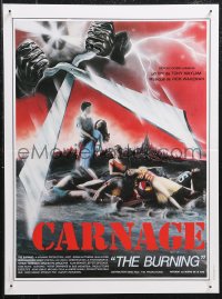 1a1933 BURNING French 16x21 1982 great summer camp giant scissor killer horror artwork by Ambrieu!