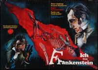 1a0477 REVENGE OF FRANKENSTEIN German 33x47 R1972 Hammer horror, Peter Cushing, Berthold art, rare!