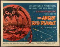 1a2075 ANGRY RED PLANET 1/2sh 1960 great artwork of gigantic drooling bat-rat-spider creature!