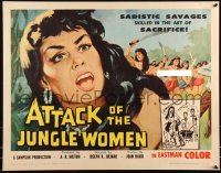 1a2076 ATTACK OF THE JUNGLE WOMEN 1/2sh 1959 art of sexy untamed women without morals or mercy!