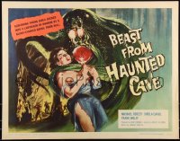 1a2078 BEAST FROM HAUNTED CAVE 1/2sh 1959 uncensored art of monster with sexy near-naked victim!