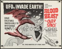 1a2084 BLOOD BEAST FROM OUTER SPACE 1/2sh 1966 UFOs invade Earth, space creatures snatch sexy girls!