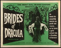 1a2087 BRIDES OF DRACULA 1/2sh 1960 Terence Fisher, Hammer, Peter Cushing as Van Helsing, Smith art!