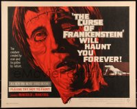 1a2094 CURSE OF FRANKENSTEIN 1/2sh 1957 cool close up artwork of Christopher Lee as the monster!