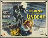1a2095 CURSE OF THE UNDEAD 1/2sh 1959 art of lustful fiend on horseback by Reynold Brown!