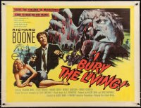1a0070 I BURY THE LIVING linen 1/2sh 1958 out of a time-rotted tomb crawls unspeakable horror, rare!