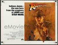 1a2150 RAIDERS OF THE LOST ARK int'l 1/2sh 1981 great art of adventurer Harrison Ford by Amsel!