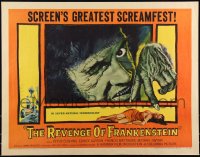 1a2155 REVENGE OF FRANKENSTEIN 1/2sh 1958 Peter Cushing in the greatest horrorama, cool monster art!