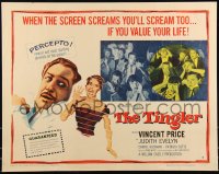 1a2170 TINGLER style B 1/2sh 1959 Vincent Price, William Castle, presented in Percepto!