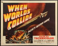 1a2175 WHEN WORLDS COLLIDE style A 1/2sh 1951 George Pal doomsday thriller, planets destroy Earth!