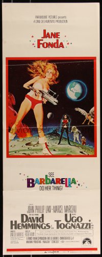 1a1740 BARBARELLA insert 1968 sexiest sci-fi art of Jane Fonda by Robert McGinnis, Roger Vadim!