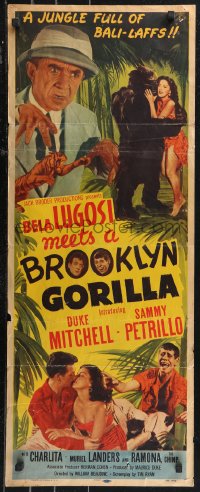 1a1743 BELA LUGOSI MEETS A BROOKLYN GORILLA insert 1952 it will stiffen you with laughter!