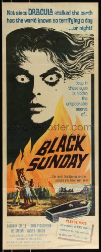 1a1744 BLACK SUNDAY insert 1961 Mario Bava, deep in this demon's eyes is a hidden unspeakable secret