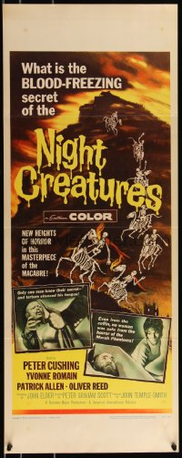 1a1748 CAPTAIN CLEGG insert 1962 Hammer, horror art of skeletons riding horses, Night Creatures!