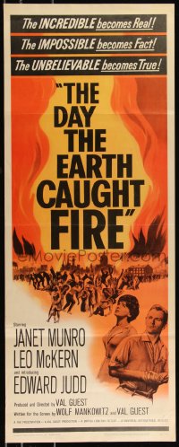 1a1759 DAY THE EARTH CAUGHT FIRE insert 1962 Val Guest sci-fi, the most jolting events of tomorrow!