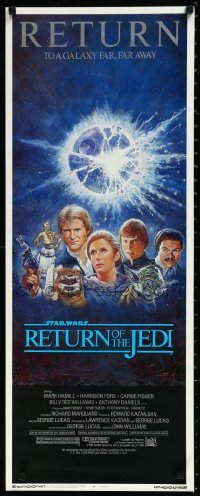 1a1800 RETURN OF THE JEDI insert R1985 George Lucas classic, Mark Hamill, Ford, Tom Jung art!
