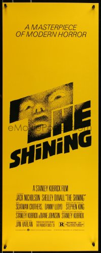 1a1801 SHINING insert 1980 Stephen King & Stanley Kubrick, crazy Jack Nicholson, Saul Bass art!