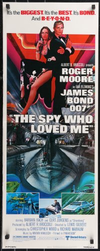 1a1803 SPY WHO LOVED ME insert 1977 great art of Roger Moore as James Bond by Bob Peak!