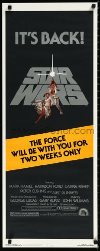 1a1804 STAR WARS insert R1981 George Lucas classic epic, classic art by Tom Jung, two weeks only!