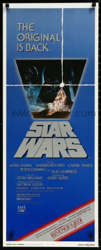 1a1805 STAR WARS insert R1982 George Lucas, art by Tom Jung, advertising Revenge of the Jedi!