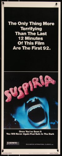 1a1806 SUSPIRIA insert 1977 classic Dario Argento horror, cool close up screaming mouth image!