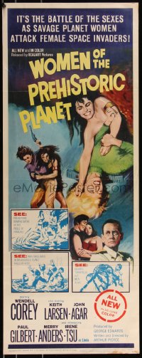 1a1816 WOMEN OF THE PREHISTORIC PLANET insert 1966 savage planet women attack female space invaders!
