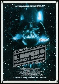 1a2379 EMPIRE STRIKES BACK Italian 1sh 1980 George Lucas, Darth Vader head in space!