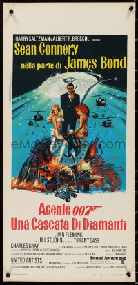 1a1719 DIAMONDS ARE FOREVER Italian locandina 1971 McGinnis art of Sean Connery as James Bond!