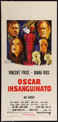 1a1825 THEATRE OF BLOOD Italian locandina 1973 Avelli art of axe cutting off Academy Award head!