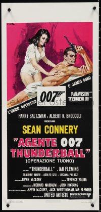 1a1730 THUNDERBALL Italian locandina R1980s art of Sean Connery as James Bond 007 by Ciriello