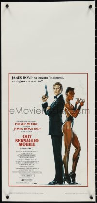 1a1732 VIEW TO A KILL Italian locandina 1985 art of Moore as Bond, Tanya Roberts and Walken by Goozee!