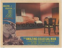 1a0748 AMAZING COLOSSAL MAN LC #2 1957 Glenn Langan is trying to get sleep in way-too-small bed!