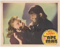 1a0750 APE MAN LC 1943 best close up of Bela Lugosi in full make-up attacking Louise Currie, rare!