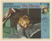 1a0705 BIRDS LC #2 1963 Alfred Hitchcock, best super close up of Tippi Hedren attacked by bird!