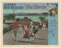 1a0710 BIRDS LC #4 1963 Alfred Hitchcock classic, terrified villagers flee down city road!