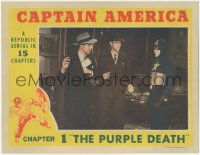 1a0762 CAPTAIN AMERICA chapter 1 LC 1944 superhero in costume with gun, The Purple Death, full-color!