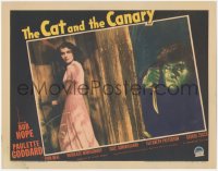 1a0765 CAT & THE CANARY LC 1939 montage of green-skinned lunatic with knife by Paulette Goddard!