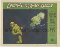 1a0774 CREATURE FROM THE BLACK LAGOON LC #4 1954 cool image of monster shot underwater with harpoon!