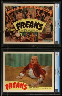 1a0199 FREAKS 8 CGC slabbed LCs R1949 Tod Browning circus sideshow classic, rare complete set!