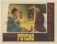 1a0678 PSYCHO LC #2 1960 Alfred Hitchcock, Martin Balsam quizzes Anthony Perkins at the Bates Motel!
