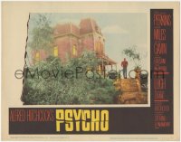 1a0672 PSYCHO LC #3 1960 Alfred Hitchcock, most desired iconic far shot of Anthony Perkins by house!