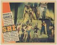 1a0863 SHE LC 1935 top stars & Noble Johnson standing on stairs of elaborate set, fantasy classic!