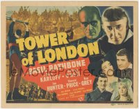 1a0740 TOWER OF LONDON TC 1939 Boris Karloff, Basil Rathbone, art of executioner swinging axe, rare!