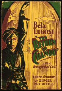 1a0221 RETURN OF CHANDU pressbook 1934 great artwork of spooky magician Bela Lugosi, serial!