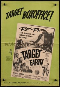 1a0658 TARGET EARTH pressbook 1954 raw panic the screen has never dared reveal, cool sci-fi art!