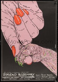 1a2387 ROSEMARY'S BABY Polish 27x38 1984 Roman Polanski, different art of hands by Andrzej Pagowski!