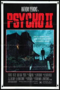 1a1326 PSYCHO II 1sh 1983 Anthony Perkins as Norman Bates, cool creepy image of classic house!